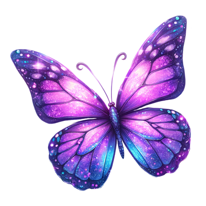 Purple Butterfly Wings Sparkle Vinyl Sticker Decal