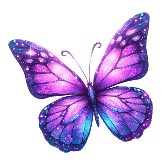 Purple Butterfly Wings Sparkle Vinyl Sticker Decal