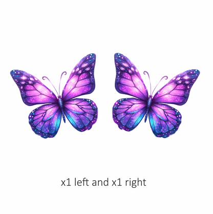 Purple Butterfly Wings Sparkle Vinyl Sticker Decal