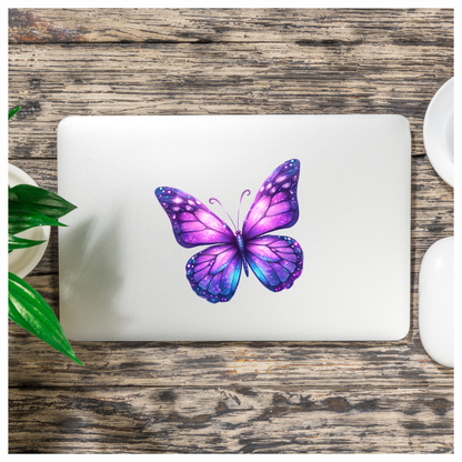 Purple Butterfly Wings Sparkle Vinyl Sticker Decal