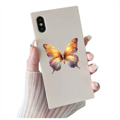 Butterfly Orange Sparkles Purple Wings Vinyl Sticker Decal