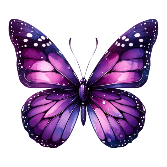 Purple Butterfly Watercolor Animal Vinyl Sticker Decal