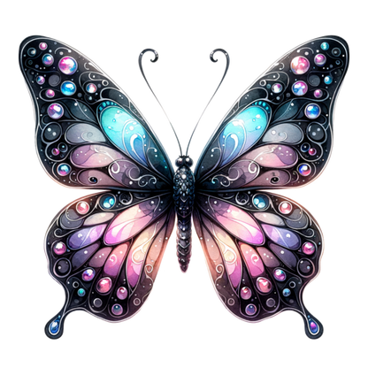 Butterfly Black Blue Pink Purple Vinyl Sticker Decal