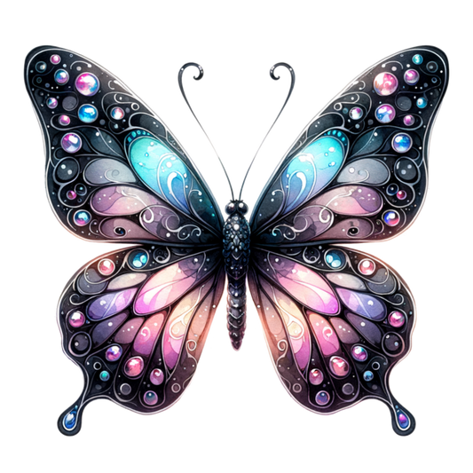 Butterfly Black Blue Pink Purple Vinyl Sticker Decal