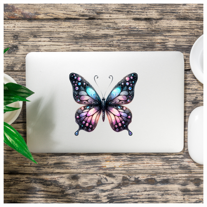 Butterfly Black Blue Pink Purple Vinyl Sticker Decal