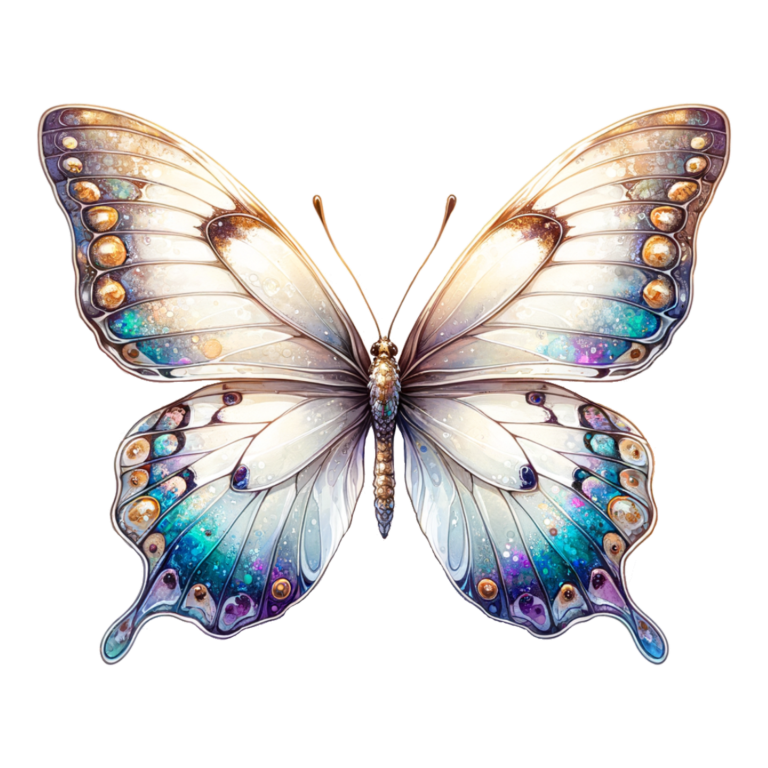 Butterfly White Blue Wings Vinyl Sticker Decal