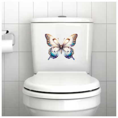 Butterfly White Blue Wings Vinyl Sticker Decal