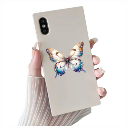 Butterfly White Blue Wings Vinyl Sticker Decal
