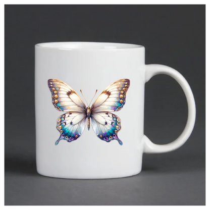 Butterfly White Blue Wings Vinyl Sticker Decal