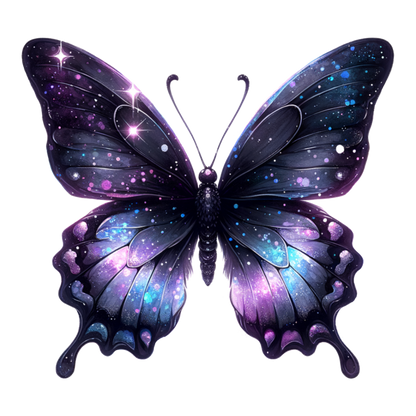 Butterfly Purple Galaxy Bright Shiny Wings Vinyl Sticker Decal