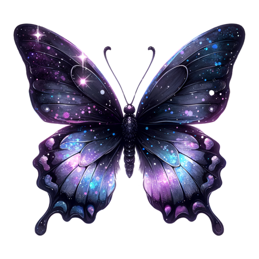Butterfly Purple Galaxy Bright Shiny Wings Vinyl Sticker Decal