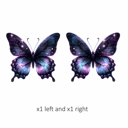 Butterfly Purple Galaxy Bright Shiny Wings Vinyl Sticker Decal