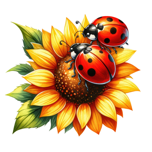 Ladybug Red Sunflower Yellow Insect Decal Vinyl Sticker Decal