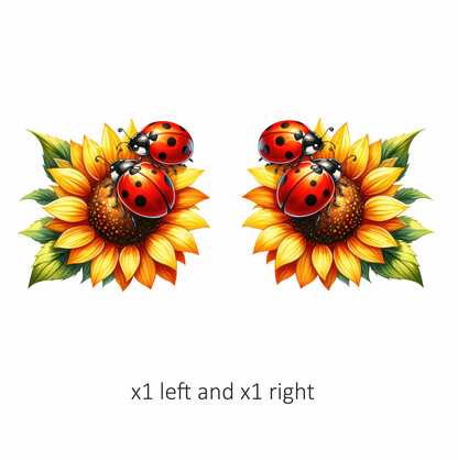 Ladybug Red Sunflower Yellow Insect Decal Vinyl Sticker Decal