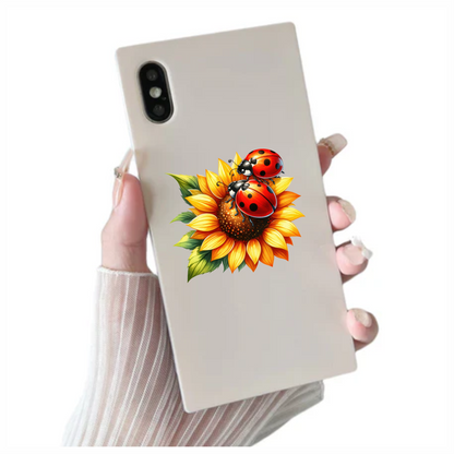 Ladybug Red Sunflower Yellow Insect Decal Vinyl Sticker Decal