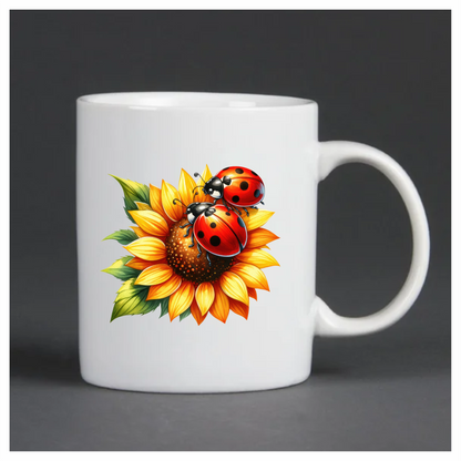 Ladybug Red Sunflower Yellow Insect Decal Vinyl Sticker Decal