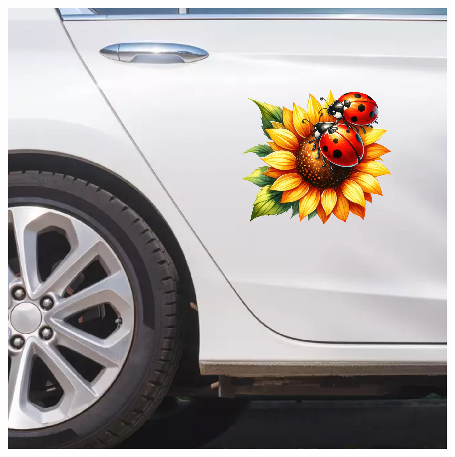 Ladybug Red Sunflower Yellow Insect Decal Vinyl Sticker Decal