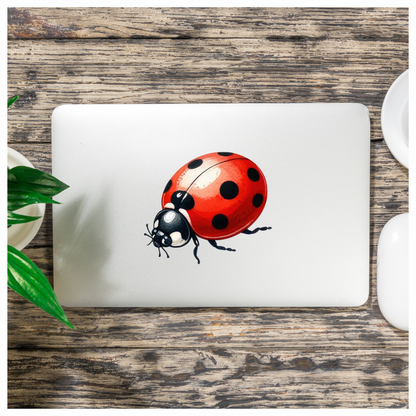 Red Ladybug Black Spots Vinyl Sticker Decal