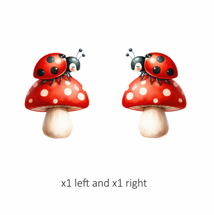 Ladybug Red Mushroom Vinyl Sticker Decal