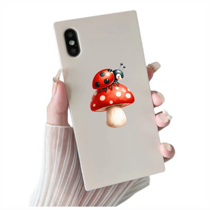 Ladybug Red Mushroom Vinyl Sticker Decal