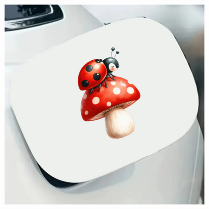 Ladybug Red Mushroom Vinyl Sticker Decal