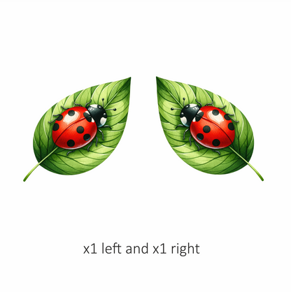 Red Ladybug Green Leaf Vinyl Sticker Decal