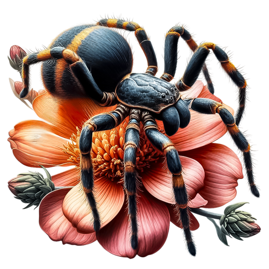 Spider Tarantula Flower Pink Color Vinyl Sticker Decal