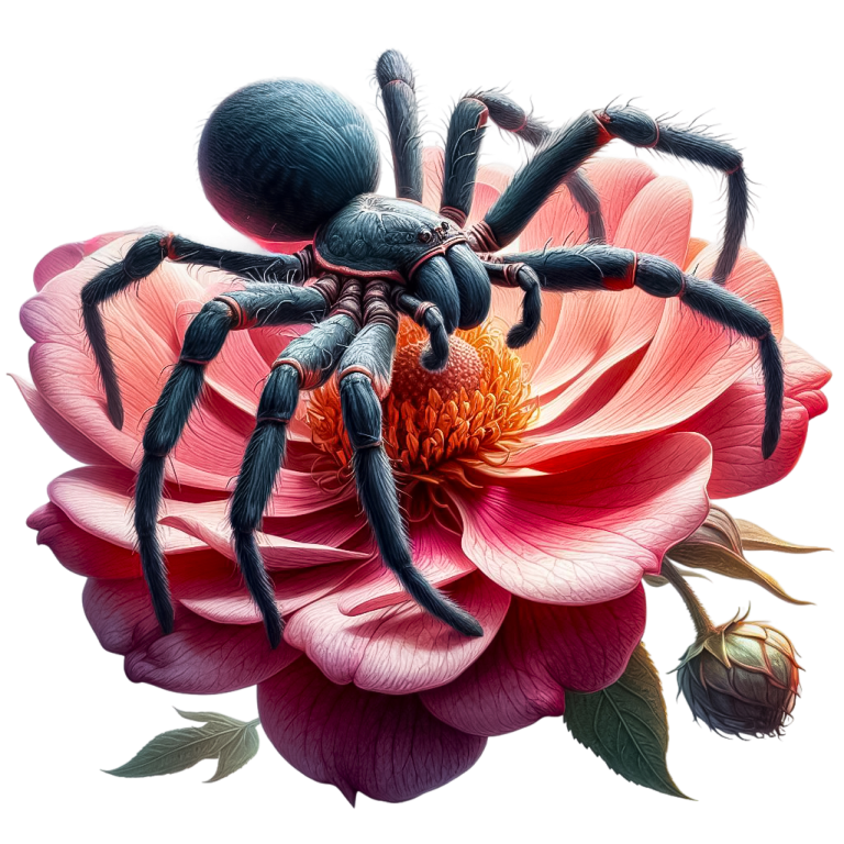 Spider Blue Flower Pink Tarantula Nature Vinyl Sticker Decal
