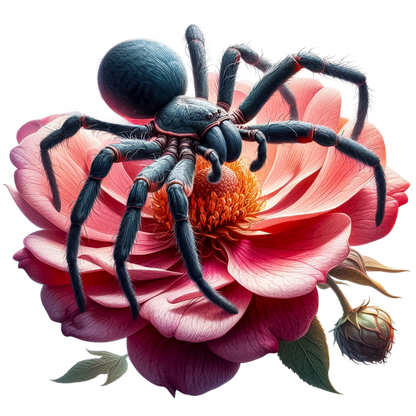 Spider Blue Flower Pink Tarantula Nature Vinyl Sticker Decal
