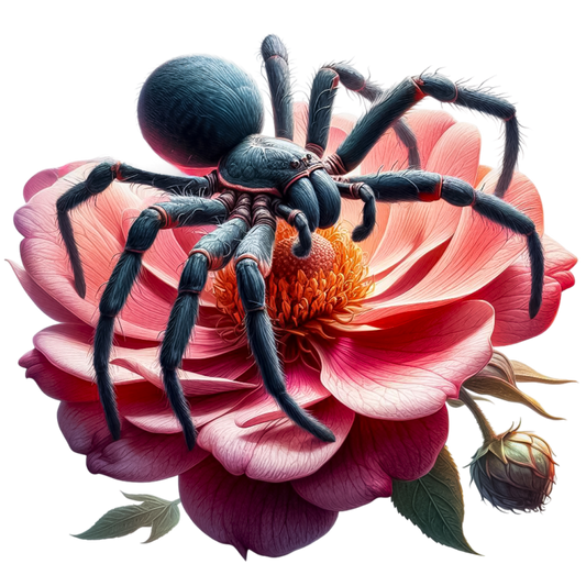 Spider Blue Flower Pink Tarantula Nature Vinyl Sticker Decal