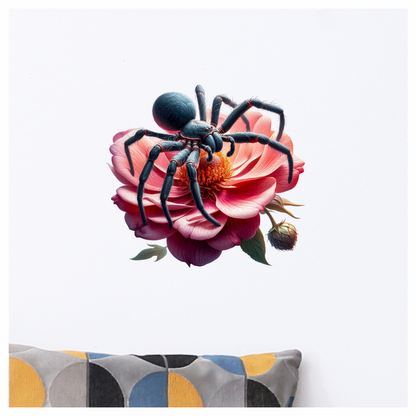 Spider Blue Flower Pink Tarantula Nature Vinyl Sticker Decal