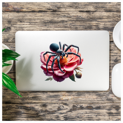 Spider Blue Flower Pink Tarantula Nature Vinyl Sticker Decal