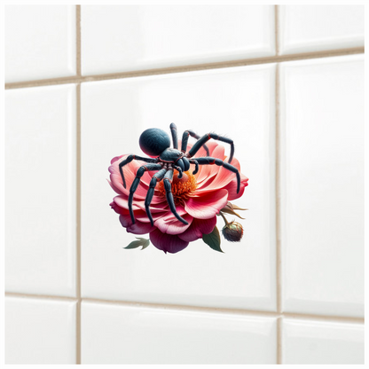 Spider Blue Flower Pink Tarantula Nature Vinyl Sticker Decal