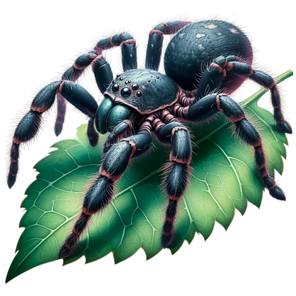 Spider Blue Tarantula Leaf Vinyl Sticker Decal