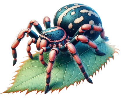 Spider Blue Leaf Tarantula Nature Vinyl Sticker Decal