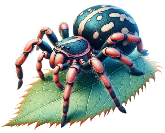 Spider Blue Leaf Tarantula Nature Vinyl Sticker Decal