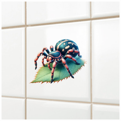 Spider Blue Leaf Tarantula Nature Vinyl Sticker Decal