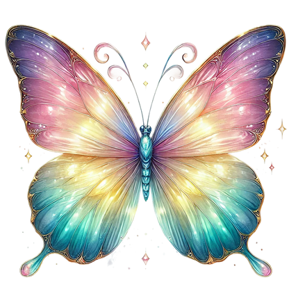 Butterfly Pink Blue Sparkles Wings Bright Vinyl Sticker Decal