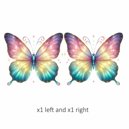 Butterfly Pink Blue Sparkles Wings Bright Vinyl Sticker Decal
