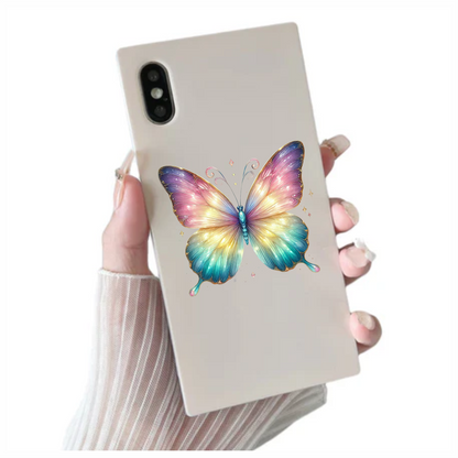 Butterfly Pink Blue Sparkles Wings Bright Vinyl Sticker Decal
