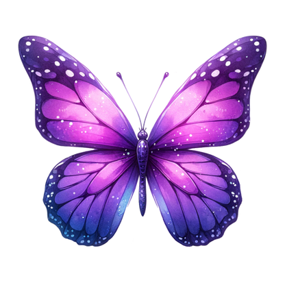 Purple Butterfly Wings Open Symmetrical Vinyl Sticker Decal