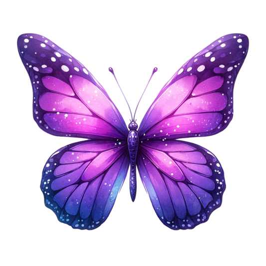 Purple Butterfly Wings Open Symmetrical Vinyl Sticker Decal