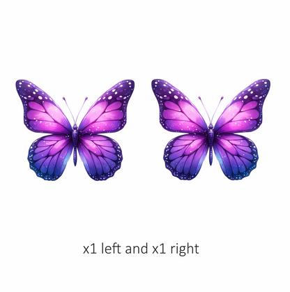 Purple Butterfly Wings Open Symmetrical Vinyl Sticker Decal