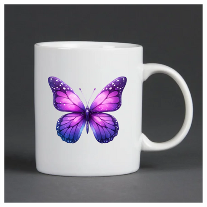Purple Butterfly Wings Open Symmetrical Vinyl Sticker Decal