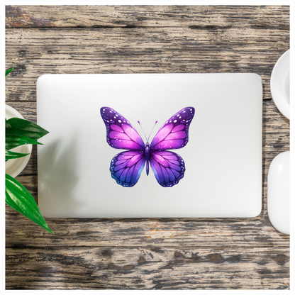 Purple Butterfly Wings Open Symmetrical Vinyl Sticker Decal
