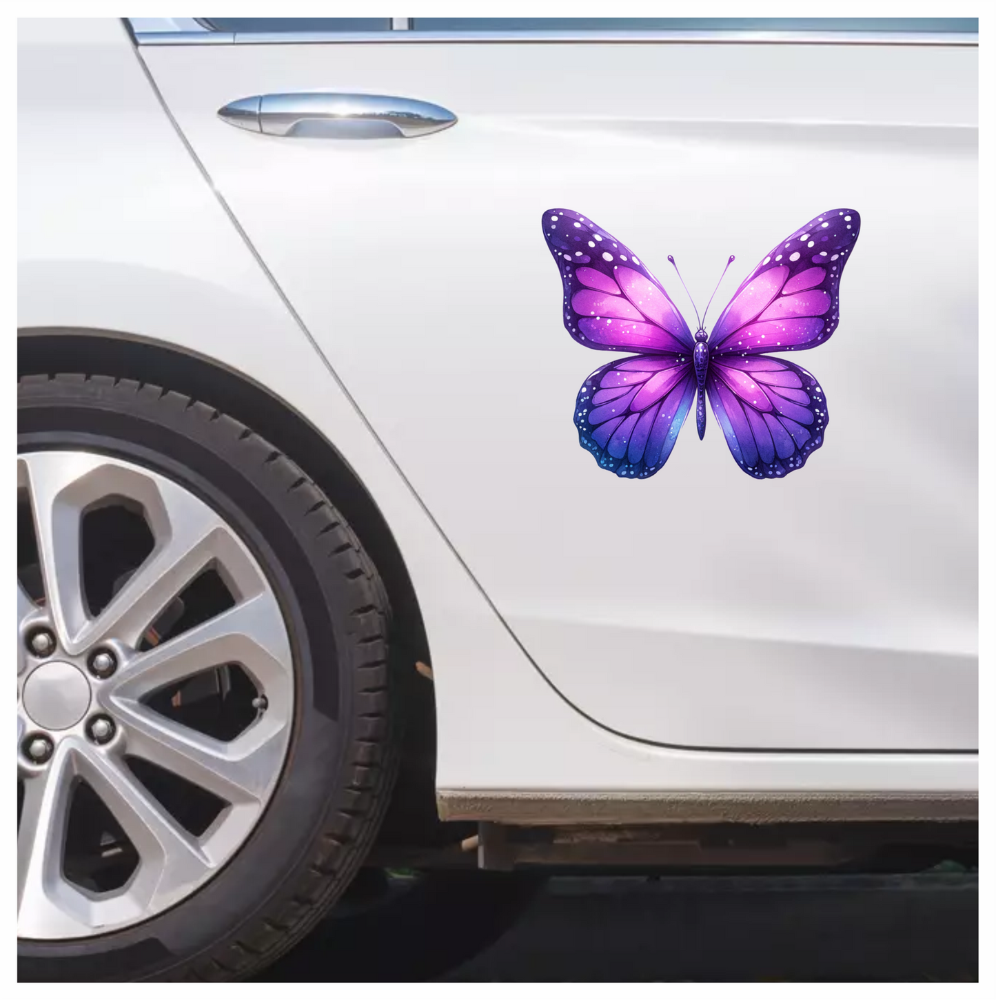 Purple Butterfly Wings Open Symmetrical Vinyl Sticker Decal