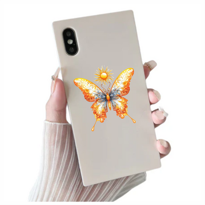 Bright Butterfly Yellow Sun Vinyl Sticker Decal