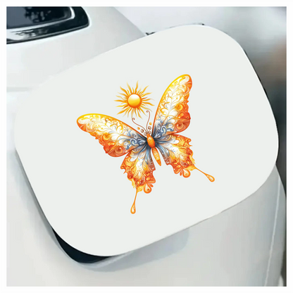 Bright Butterfly Yellow Sun Vinyl Sticker Decal