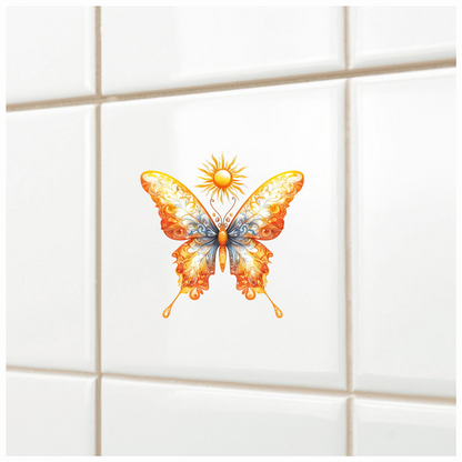 Bright Butterfly Yellow Sun Vinyl Sticker Decal