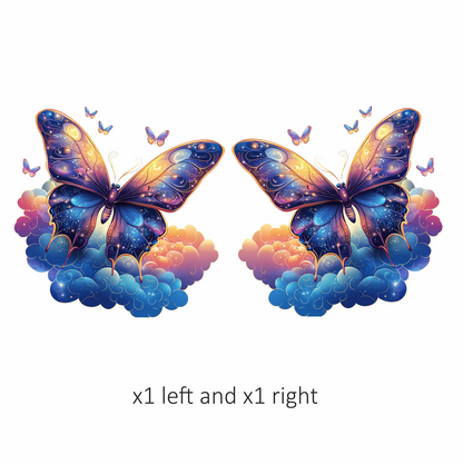 Butterfly Purple Blue Clouds Flying Vinyl Sticker Decal